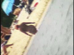 Naked tourists caught on beach spy cam relaxing and enjoying nudity