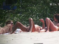 Sexy naked babes on beach candid youth video