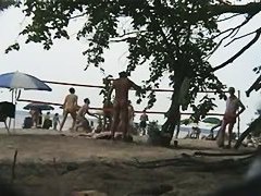 Hot video of several scenes from a nudist beach