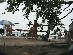 Hot video of several scenes from a nudist beach