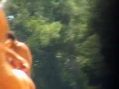 Shaved and hairy amateur pussies on hidden cam beach