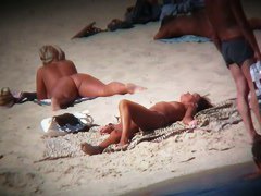 My own beach voyeur video of nude hot girls sunbathing