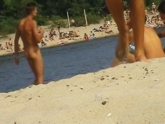 Nude beach voyeur with mature babes