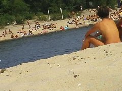 Nude beach voyeur with mature babes
