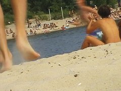 Nude beach voyeur with mature babes