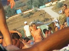 Beach voyeur nudity featuring sexy nude people