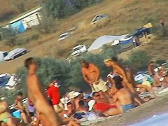 Beach voyeur nudity featuring sexy nude people