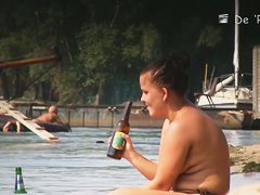 Nude beach voyeur camera shot of sexy well endowed people