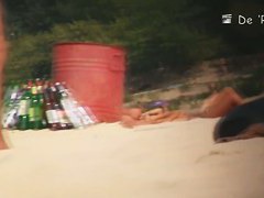 Nude beach voyeur camera shot of sexy well endowed people