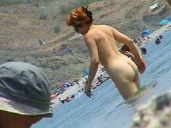 Girls caught going in and out of the water with a spy cam