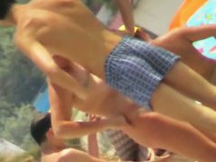 Slutty real nudist beach voyeur video