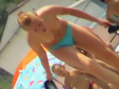 Slutty real nudist beach voyeur video