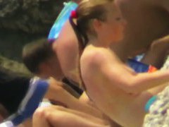 Slutty real nudist beach voyeur video