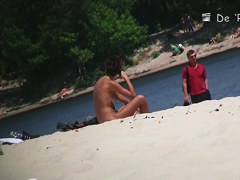 Sexy beach nudists got on voyeur cam with natural bodies