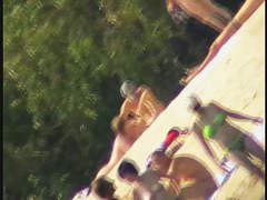 Sexy naked people in a beach voyeur video