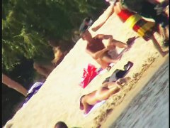 Sexy naked people in a beach voyeur video