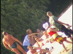 Sexy naked people in a beach voyeur video