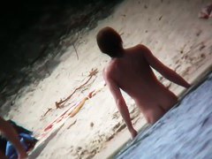 A nude Slavic beach voyeur spy cam video