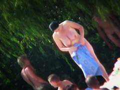 A nude Slavic beach voyeur spy cam video