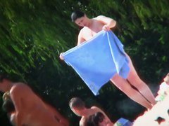 A nude Slavic beach voyeur spy cam video