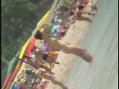 Voyeur beach nudity with hot teen babes topless