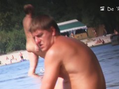 Hidden cam at the beach records nudist life moments