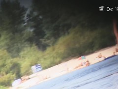 Hidden cam at the beach records nudist life moments