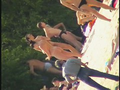 Hidden voyeur camera takes a look around the beach