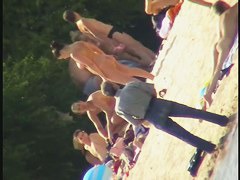 Hidden voyeur camera takes a look around the beach