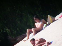 This beach is like a heaven for oiled big tit hunter