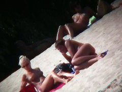 This beach is like a heaven for oiled big tit hunter