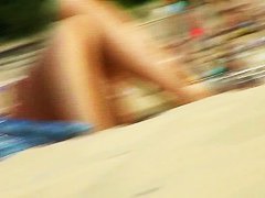 Spying on naked teen pussy at nudist beach