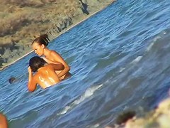 Beach sex tape of amateurs with the nice naked tits