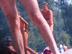 Hot nude girl was easily spied by the beach voyeur hunter