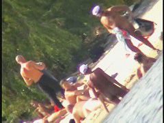 Thin and fit girls on the nude beach voyeur video