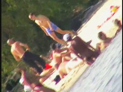 Thin and fit girls on the nude beach voyeur video