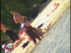 Thin and fit girls on the nude beach voyeur video