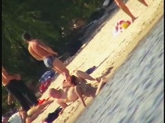 Thin and fit girls on the nude beach voyeur video