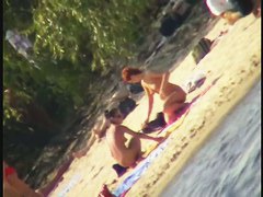 Thin and fit girls on the nude beach voyeur video