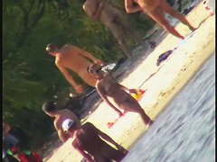 Thin and fit girls on the nude beach voyeur video