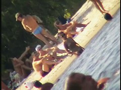 Thin and fit girls on the nude beach voyeur video