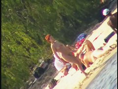 Thin and fit girls on the nude beach voyeur video