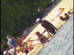 Thin and fit girls on the nude beach voyeur video