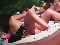 Very nice women with delicious forms having fun on the beach