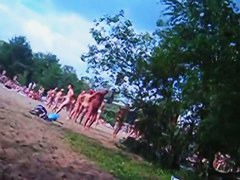 Hidden cam video taken while strolling through a nudist beach