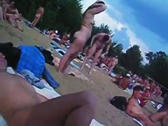 Hidden cam video taken while strolling through a nudist beach