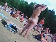 Hidden cam video taken while strolling through a nudist beach