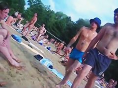 Hidden cam video taken while strolling through a nudist beach
