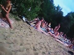 Hidden cam video taken while strolling through a nudist beach