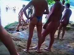 Hidden cam video taken while strolling through a nudist beach